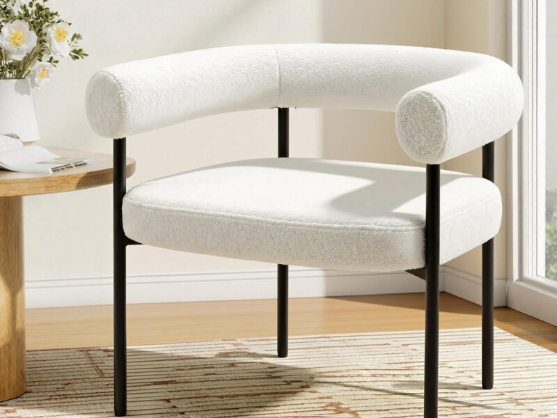 Artiss Curved Boucle Reading Armchair