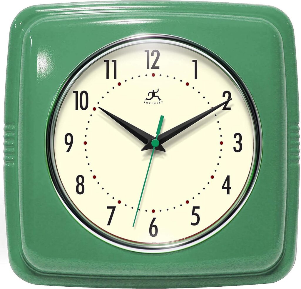 Infinity Instruments Square Retro Wall Clock