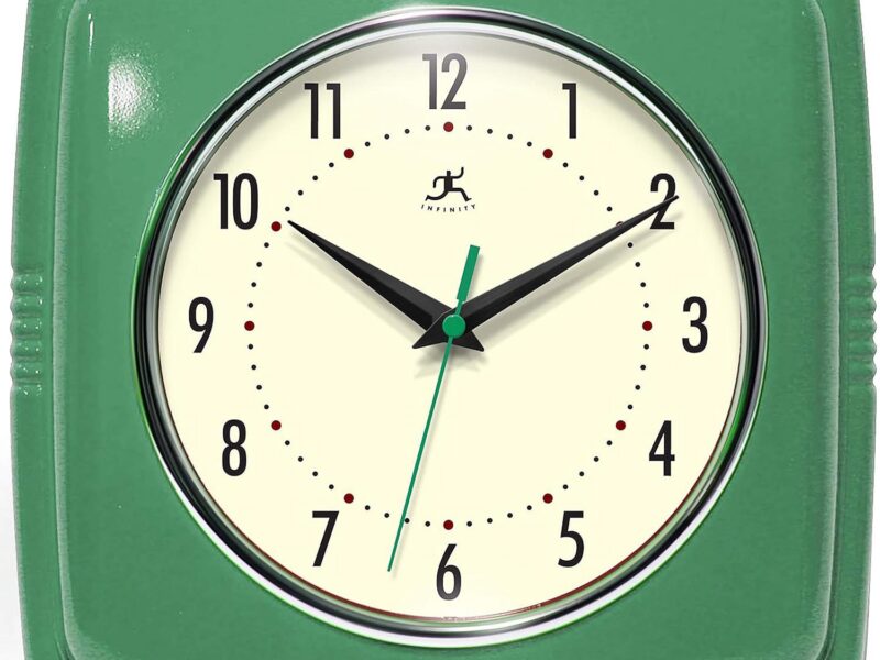Infinity Instruments Square Retro Wall Clock