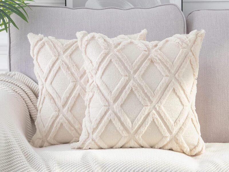 CJWLKJ Faux Fur Cushion Covers, Set of 2