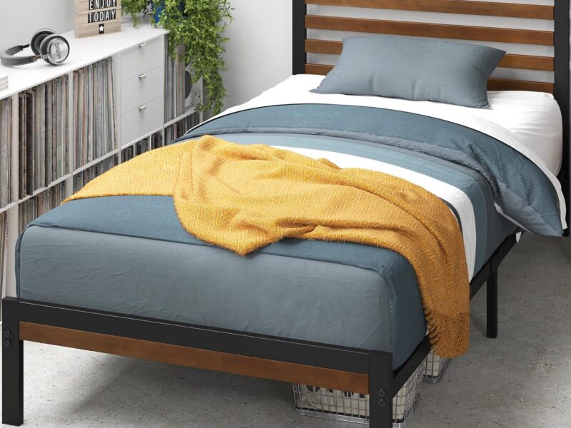 Zinus Kai Single Bamboo Footboard Bed Frame