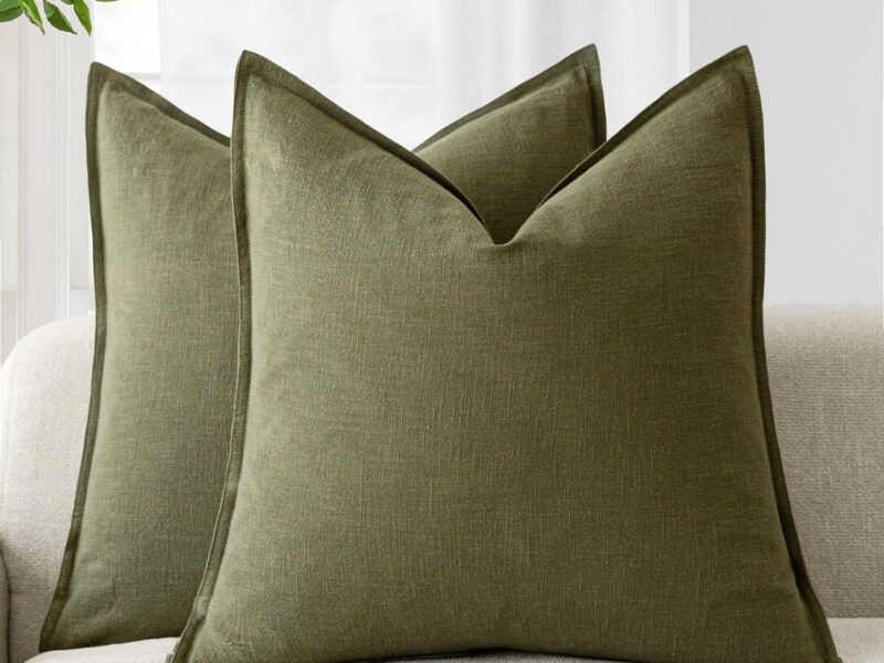 Foindtower Linen Boho Cushion Covers, Set of 2