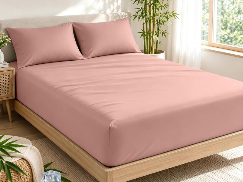 LINENOVA Queen Bamboo Blend Fitted Sheet Set