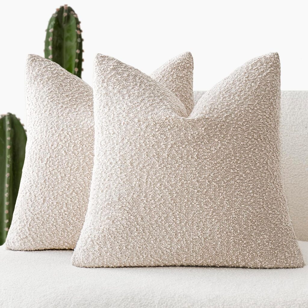 Foindtower Boucle Textured Cushion Covers, Set of 2