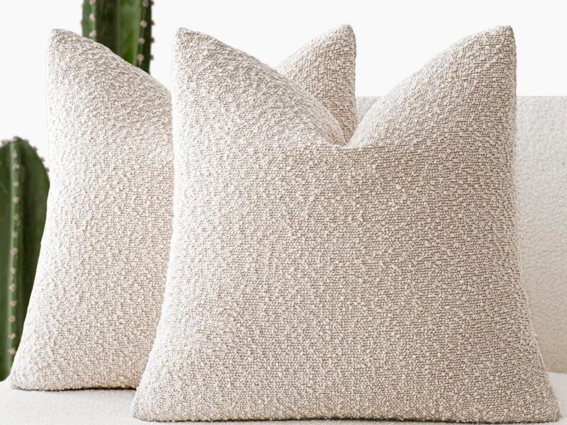 Foindtower Boucle Textured Cushion Covers, Set of 2