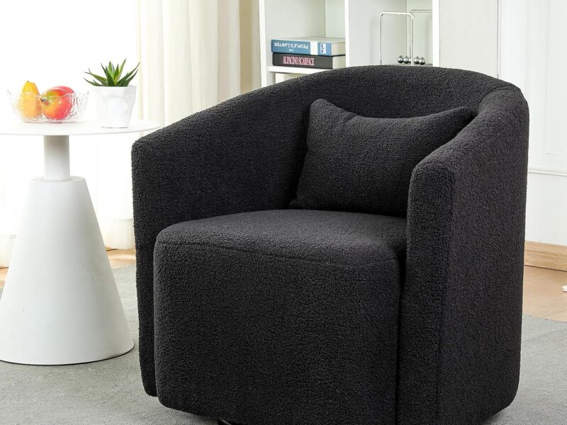 Levede Boucle Swivel Barrel Armchair