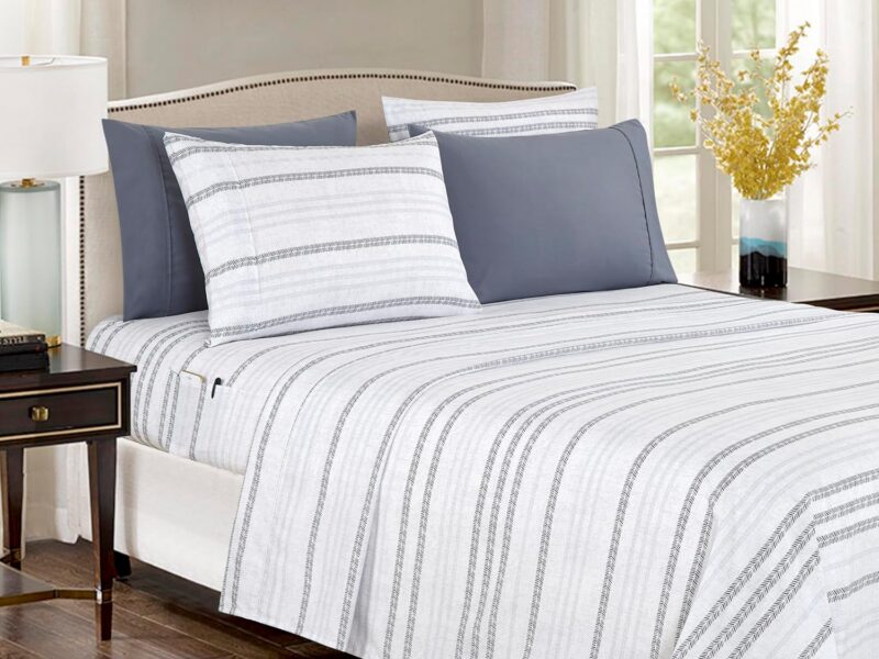 Elegant Comfort King Floral Microfibre Sheet Set, Traci Gray