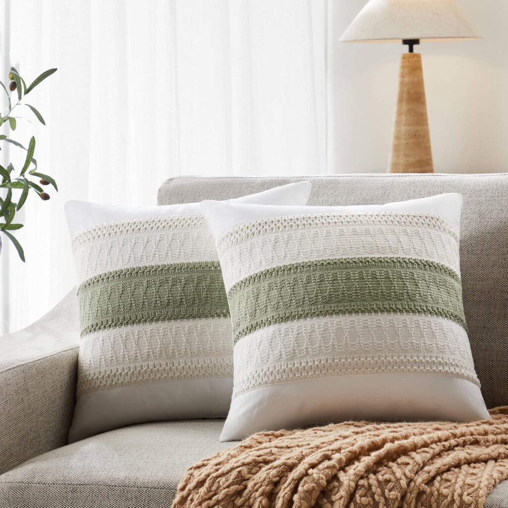 YZJZEDS Cotton Boho Cushion Covers, Set of 2