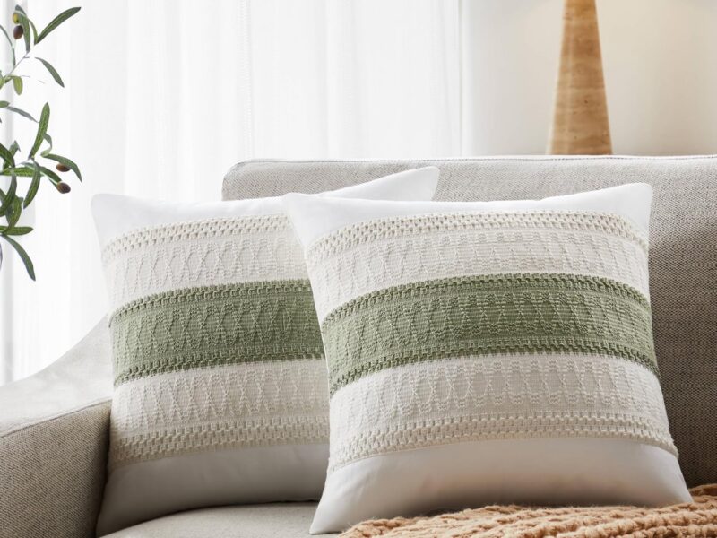 YZJZEDS Cotton Boho Cushion Covers, Set of 2